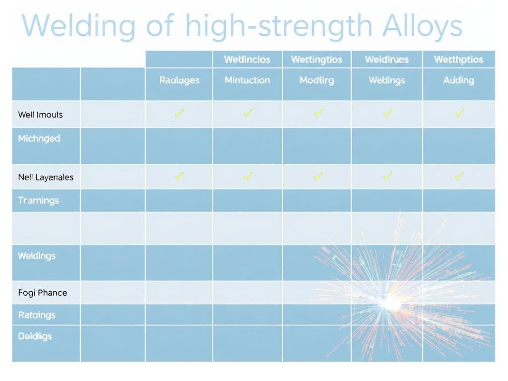 Le soudage des alliages à haute résistance. Tableau comparatif des principales techniques de soudage pour alliages haute résistance Le soudage des alliages à haute résistance. Tableau comparatif des principales techniques de soudage pour alliages haute résistance