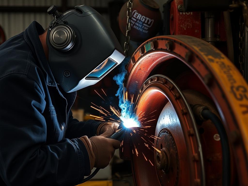     Reparaturschweißen von landwirtschaftlichen Geräten.. Modernste Technologien im Reparaturschweißen auf dem Bauernhof