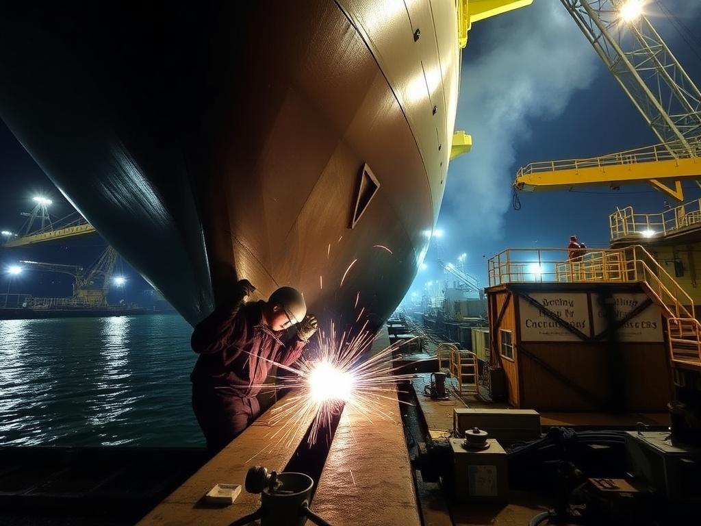     Shipbuilding and underwater welding.. Die Rolle der Unterwasser-Schweißtechnik im Schiffbau