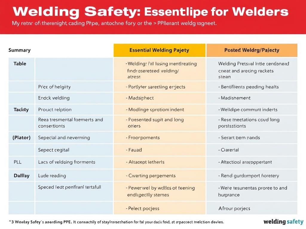     Welding Safety: Essential PPE for Welders. Summary Table: Essential Welding PPE at a Glance