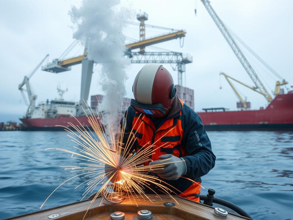     Schiffbau und Unterwasserschweißen.. Sicherheitsaspekte und Anforderungen an Unterwasserschweißer