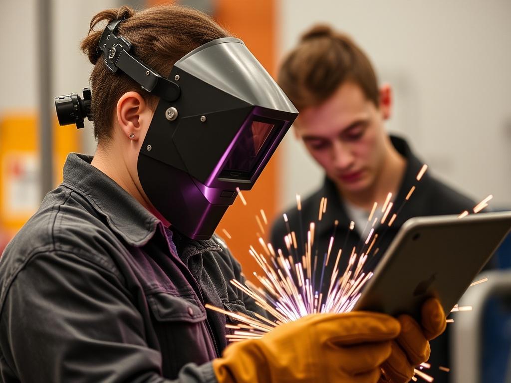     Continuing education for welders.. Flexible Weiterbildungsmöglichkeiten: Präsenzkurse, Online-Angebote und Blended Learning