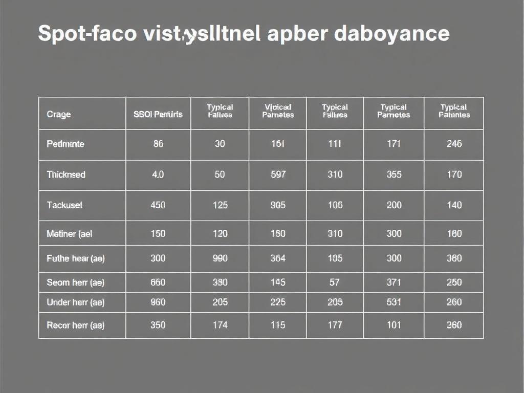 Soldadura por puntos (spot welding): principios y aplicaciones industriales.. Tabla resumen: parámetros típicos según material y espesor Soldadura por puntos (spot welding): principios y aplicaciones industriales.. Tabla resumen: parámetros típicos según material y espesor