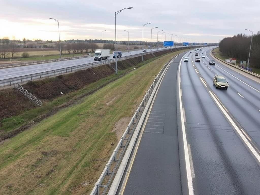 Drainage system on highways and motorways Drainage system on highways and motorwaysфото